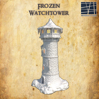 Frozen Watchtower - Tabletop Terrain - 28 MM, Tabletop 3D Printed Terrain by MiniatureLand, Perfect for Wargaming and RPGs