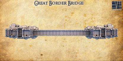 Grand Border Bridge - Tabletop Terrain - 28 MM, Tabletop 3D Printed Terrain by MiniatureLand, Perfect for Wargaming and RPGs