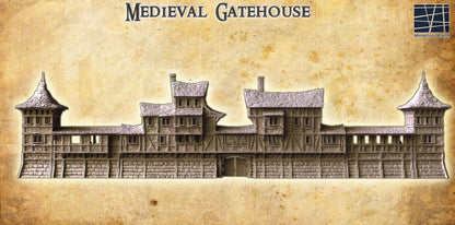 Medieval Gatehouse - Tabletop Terrain - 28 MM, Tabletop 3D Printed Terrain by MiniatureLand, Perfect for Wargaming and RPGs