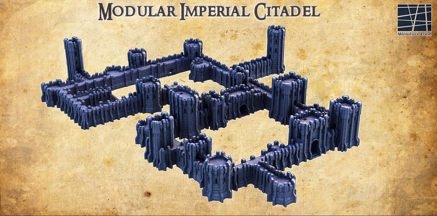Modular Imperial Citadel - Tabletop Terrain - 28 MM, Tabletop 3D Printed Terrain by MiniatureLand, Perfect for Wargaming and RPGs