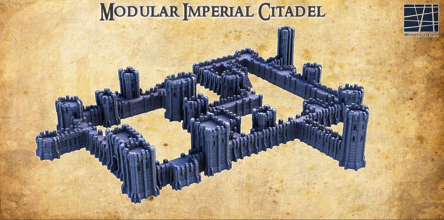 Modular Imperial Citadel - Tabletop Terrain - 28 MM, Tabletop 3D Printed Terrain by MiniatureLand, Perfect for Wargaming and RPGs