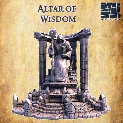 Altar of Wisdom - Tabletop Terrain - 28 MM, Tabletop 3D Printed Terrain by MiniatureLand, Perfect for Wargaming and RPGs