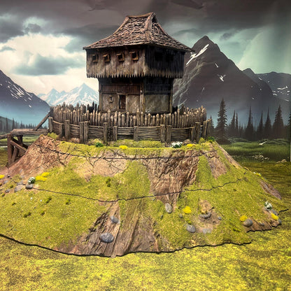 Fantasy Motte and Bailey Castle by GameScape3D - 3D Printed Tabletop Terrain, Perfect for Wargames, Board Games, Role Playing Games