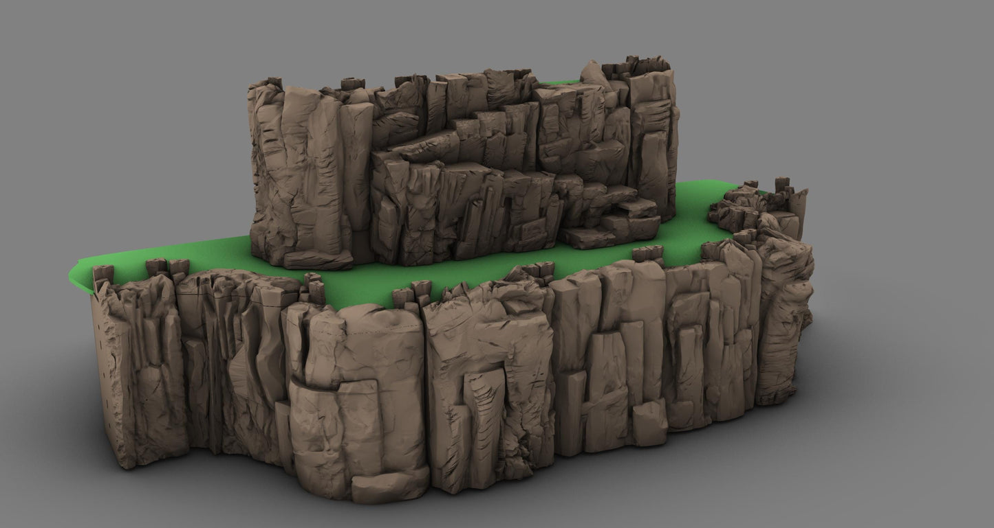 Massive Cliffs : Core Set by GameScape3D - 3D Printed Tabletop Terrain, Perfect for Wargames, Board Games, Role Playing Games