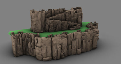 Massive Cliffs : Core Set by GameScape3D - 3D Printed Tabletop Terrain, Perfect for Wargames, Board Games, Role Playing Games