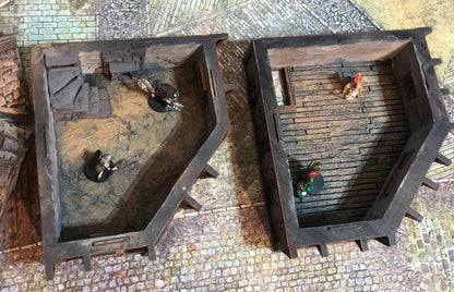 Corner Row House by GameScape3D - 3D Printed Tabletop Terrain, Perfect for Wargames, Board Games, Role Playing Games