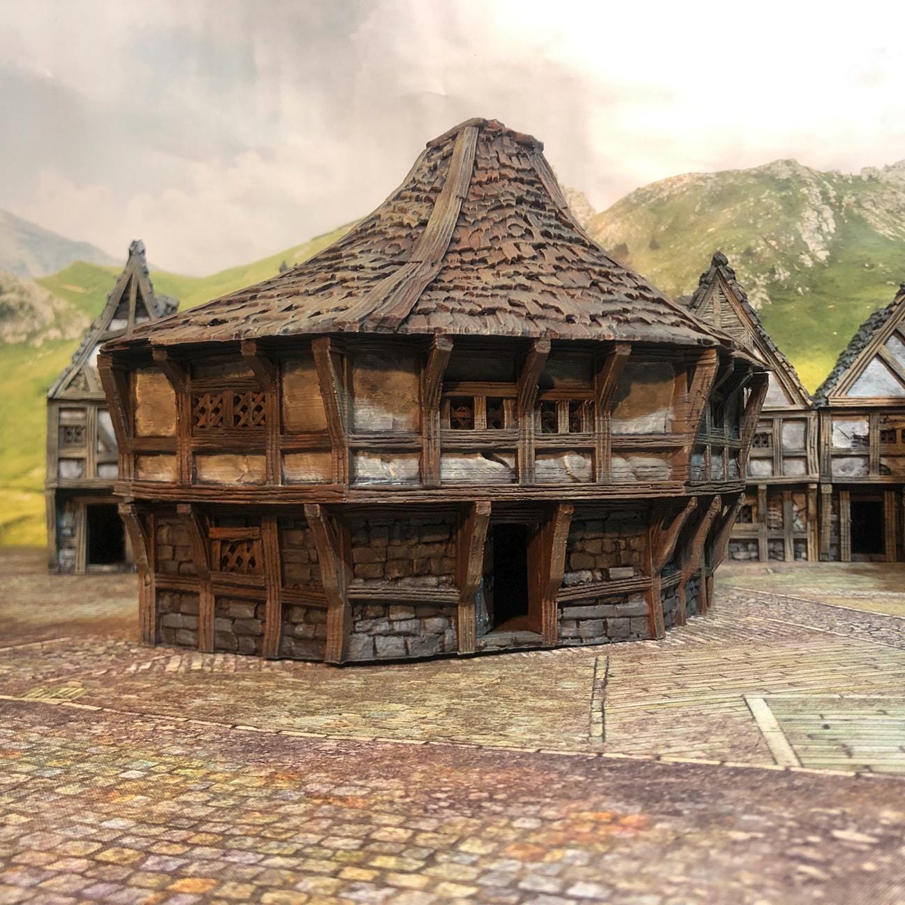 Corner Row House by GameScape3D - 3D Printed Tabletop Terrain, Perfect for Wargames, Board Games, Role Playing Games