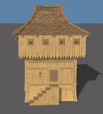 Dark Age Wooden Tower Keep by GameScape3D - 3D Printed Tabletop Terrain, Perfect for Wargames, Board Games, Role Playing Games