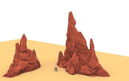 3 Hellscape Mountains by GameScape3D - 3D Printed Tabletop Terrain, Perfect for Wargames, Board Games, Role Playing Games
