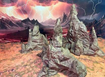3 Hellscape Mountains by GameScape3D - 3D Printed Tabletop Terrain, Perfect for Wargames, Board Games, Role Playing Games