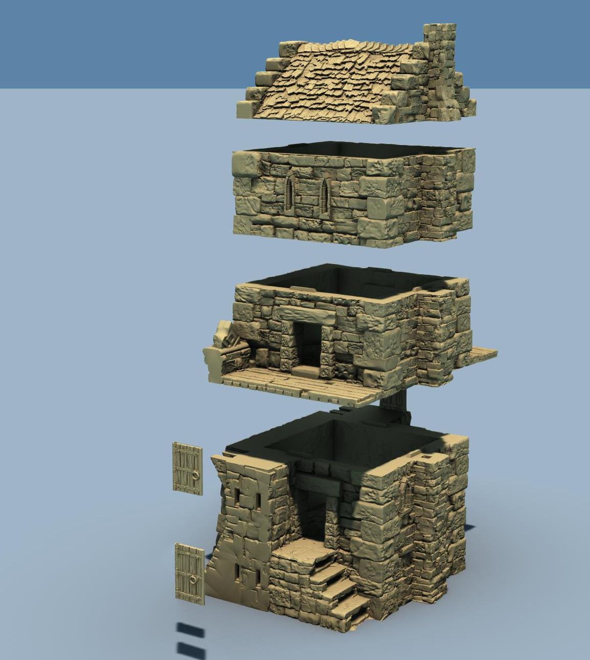 ARX RENOVATUR EXPANSION: Wall fortifications and Towers by GameScape3D - 3D Printed Tabletop Terrain, Perfect for Wargames