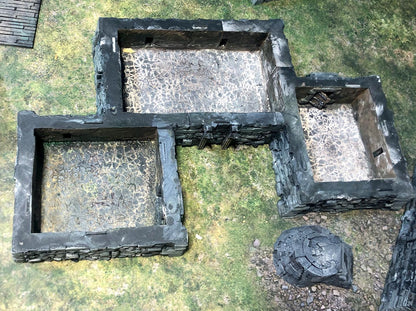 Walled Village: Manor Houses, Guard Tower, and Barn by GameScape3D - 3D Printed Tabletop Terrain, Perfect for Wargames, Board Games, RPGs