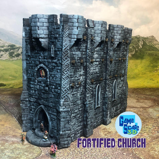 Fortified Church by GameScape3D - 3D Printed Tabletop Terrain, Perfect for Wargames