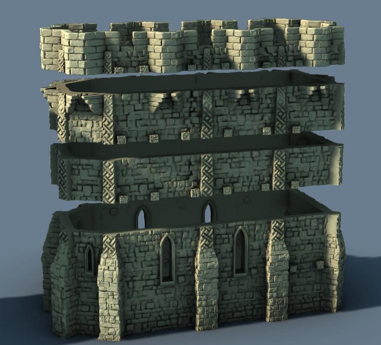 Fortified Church by GameScape3D - 3D Printed Tabletop Terrain, Perfect for Wargames