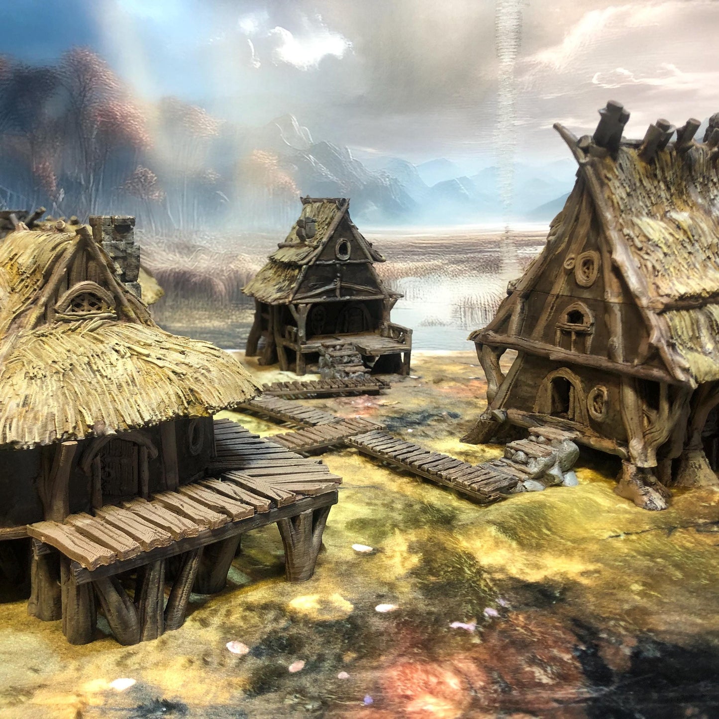 Halfling Swamp Village by GameScape3D - 3D Printed Tabletop Terrain, Perfect for Wargames, Board Games, RPGs