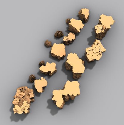 Stackable Apocalypse Buttes by GameScape3D - 3D Printed Tabletop Terrain, Perfect for Wargames, Board Games, Role Playing Games