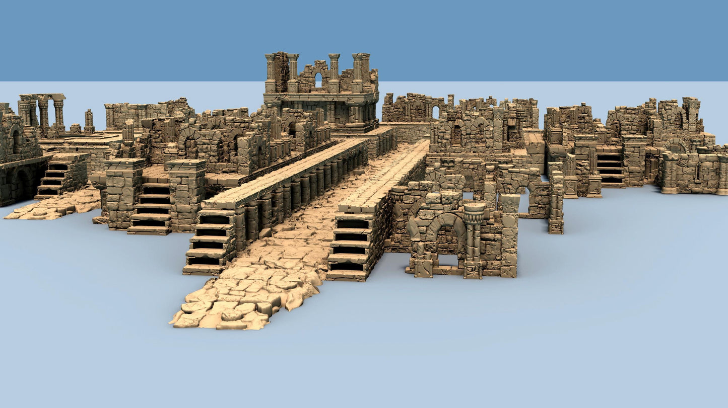The Lost City : Modular Close-Combat Ruins - 3D Printed Tabletop Terrain, Perfect for Wargames, Board Games, Role Playing Games