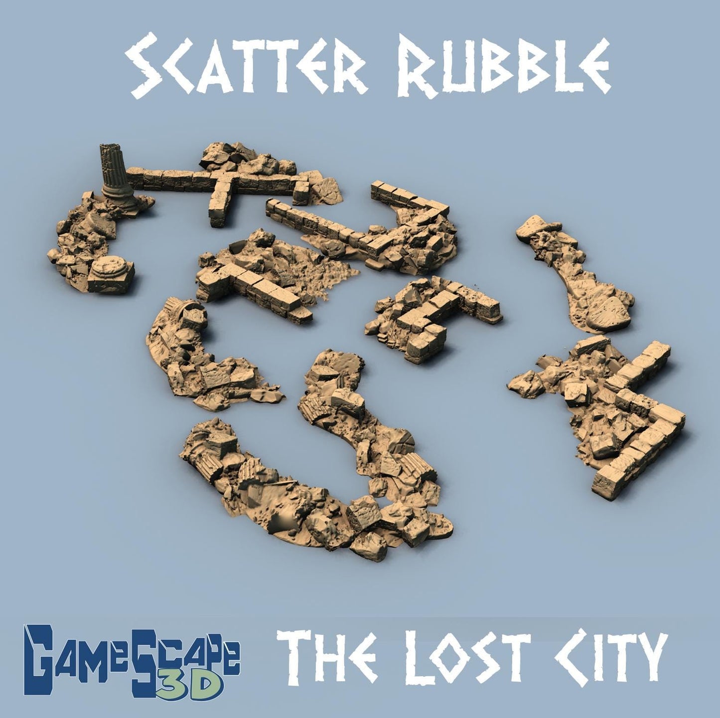 The Lost City: Cataclsym Markers and Scatter terrain - 3D Printed Tabletop Terrain, Perfect for Wargames, Board Games, Role Playing Games