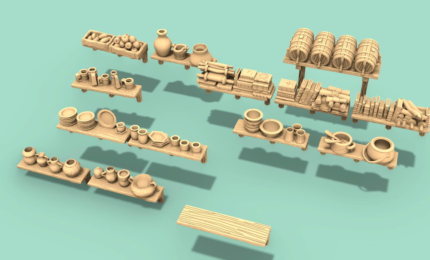 Common Interior Scatter set 1 by GameScape3D - 3D Printed Tabletop Terrain, Perfect for Wargames, Board Games, RPGs