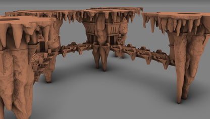 Fortified Stalactite & Bridge Compound by GameScape3D - 3D Printed Tabletop Terrain, Perfect for Wargames, Board Games, Role Playing Games