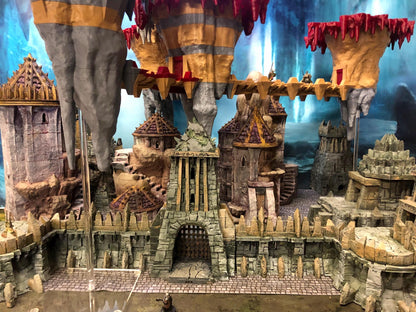 Fortified Stalactite & Bridge Compound by GameScape3D - 3D Printed Tabletop Terrain, Perfect for Wargames, Board Games, Role Playing Games