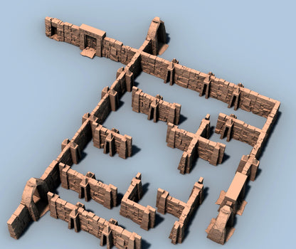 Catacomb Magnet Wall Set - 3D Printed Tabletop Terrain, Perfect for Wargames, Board Games, Role Playing Games