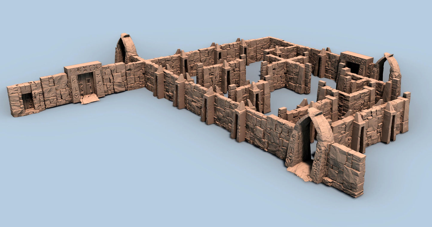 Catacomb Magnet Wall Set - 3D Printed Tabletop Terrain, Perfect for Wargames, Board Games, Role Playing Games