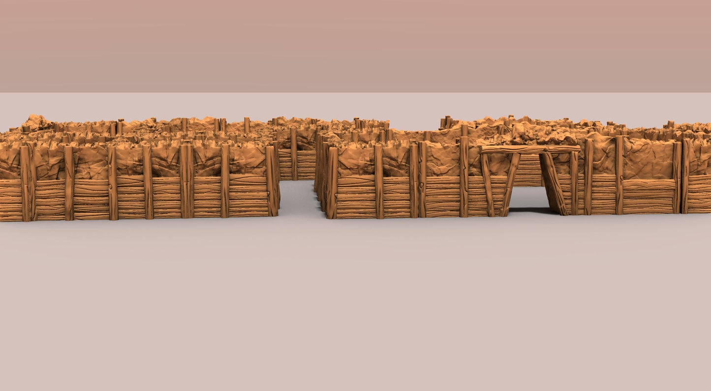 Interior Mine Walls - 3D Printed Tabletop Terrain, Perfect for Wargames, Board Games, Role Playing Games