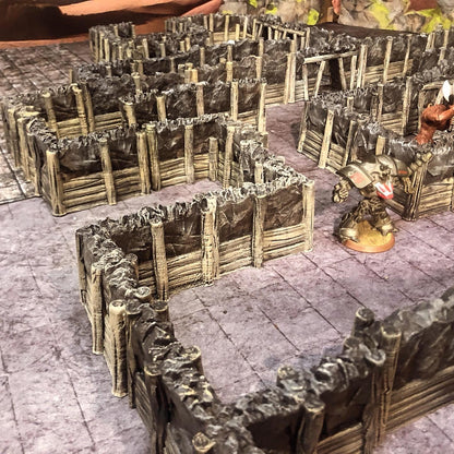 Interior Mine Walls - 3D Printed Tabletop Terrain, Perfect for Wargames, Board Games, Role Playing Games