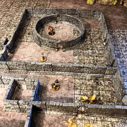Interior Dungeon Walls - 3D Printed Tabletop Terrain, Perfect for Wargames, Board Games, Role Playing Games