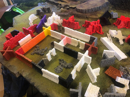 Interior Dungeon Walls - 3D Printed Tabletop Terrain, Perfect for Wargames, Board Games, Role Playing Games
