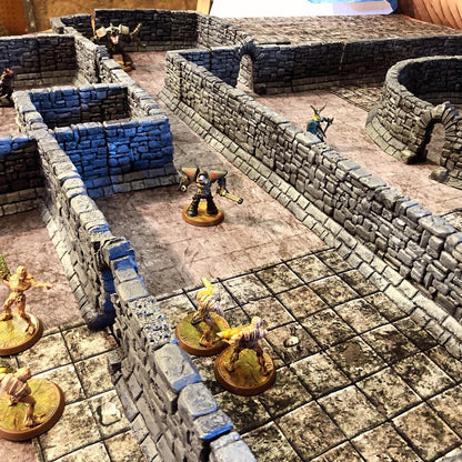 Interior Dungeon Walls - 3D Printed Tabletop Terrain, Perfect for Wargames, Board Games, Role Playing Games