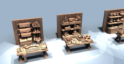 Merchant Tents and Insert Inventory by GameScape3D - 3D Printed Tabletop Terrain, Perfect for Wargames, Board Games, RPGs