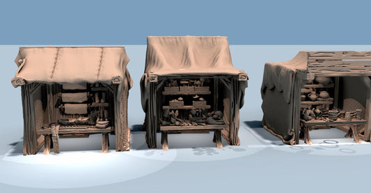 Merchant Tents and Insert Inventory by GameScape3D - 3D Printed Tabletop Terrain, Perfect for Wargames, Board Games, RPGs