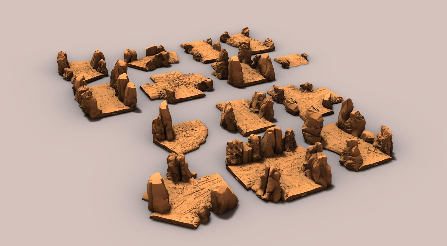 Gully Road - 3D Printed Tabletop Terrain, Perfect for Wargames, Board Games, Role Playing Games