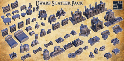 Dwarf Scatter Objects - Tabletop Terrain - 28 MM, Tabletop 3D Printed Terrain by MiniatureLand, Perfect for Wargaming and RPGs