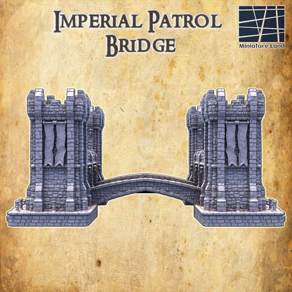 Imperial Patrol Bridge - Tabletop Terrain - 28 MM, Tabletop 3D Printed Terrain by MiniatureLand, Perfect for Wargaming and RPGs