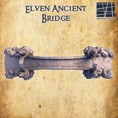 Elven Ancient Bridge - Tabletop Terrain - 28 MM, Tabletop 3D Printed Terrain by MiniatureLand, Perfect for Wargaming and RPGs