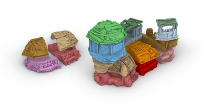 Large Orc Hovels - 28mm 3D Printed Tabletop Terrain, Perfect for Wargames, Board Games, Role Playing Games