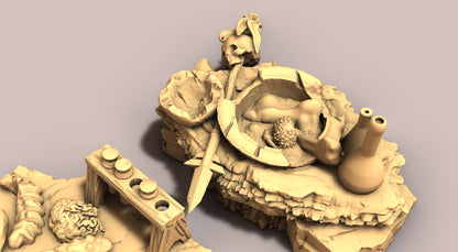 Evil Witch Alchemy Furniture by GameScape3D - 3D Printed Tabletop Terrain, Perfect for Wargames, Board Games, RPGs