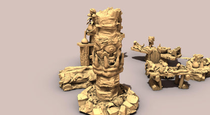 Evil Witch Alchemy Furniture by GameScape3D - 3D Printed Tabletop Terrain, Perfect for Wargames, Board Games, RPGs