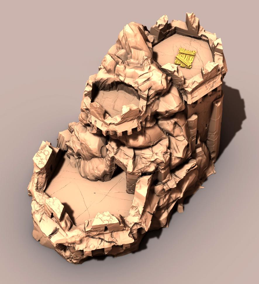 Orc Wasteland Fort and Dwarven Ruin - 3D Printed Tabletop Terrain, Perfect for Wargames, Board Games, Role Playing Games