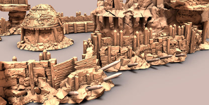 Orc Wasteland Fort and Dwarven Ruin - 3D Printed Tabletop Terrain, Perfect for Wargames, Board Games, Role Playing Games