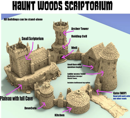 Hauntwoods Scriptorium by GameScape3D - 3D Printed Tabletop Terrain, Perfect for Wargames