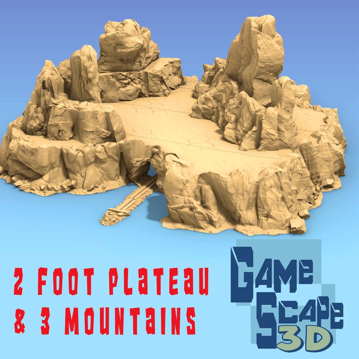 Huge Plateau by GameScape3D - 3D Printed Tabletop Terrain, Perfect for Wargames, Role playing games, Tabletop games