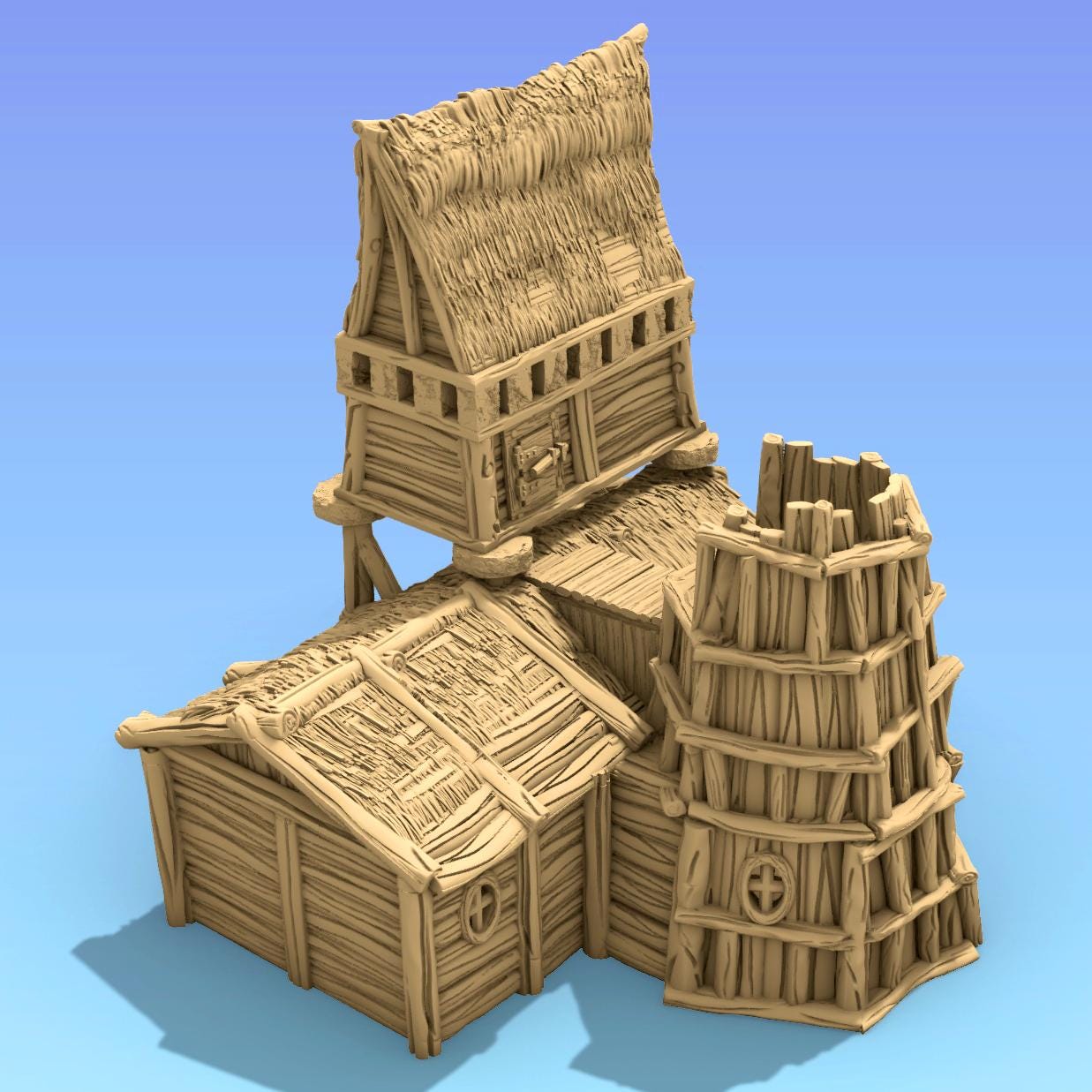 Mine Barracks by GameScape3D - 3D Printed Tabletop Terrain, Perfect for Wargames, Role playing games, Tabletop games