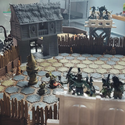 Toll Gate, Towers, & Palisades by GameScape3D - 3D Printed Tabletop Terrain, Perfect for Wargames, Role playing games, Tabletop games