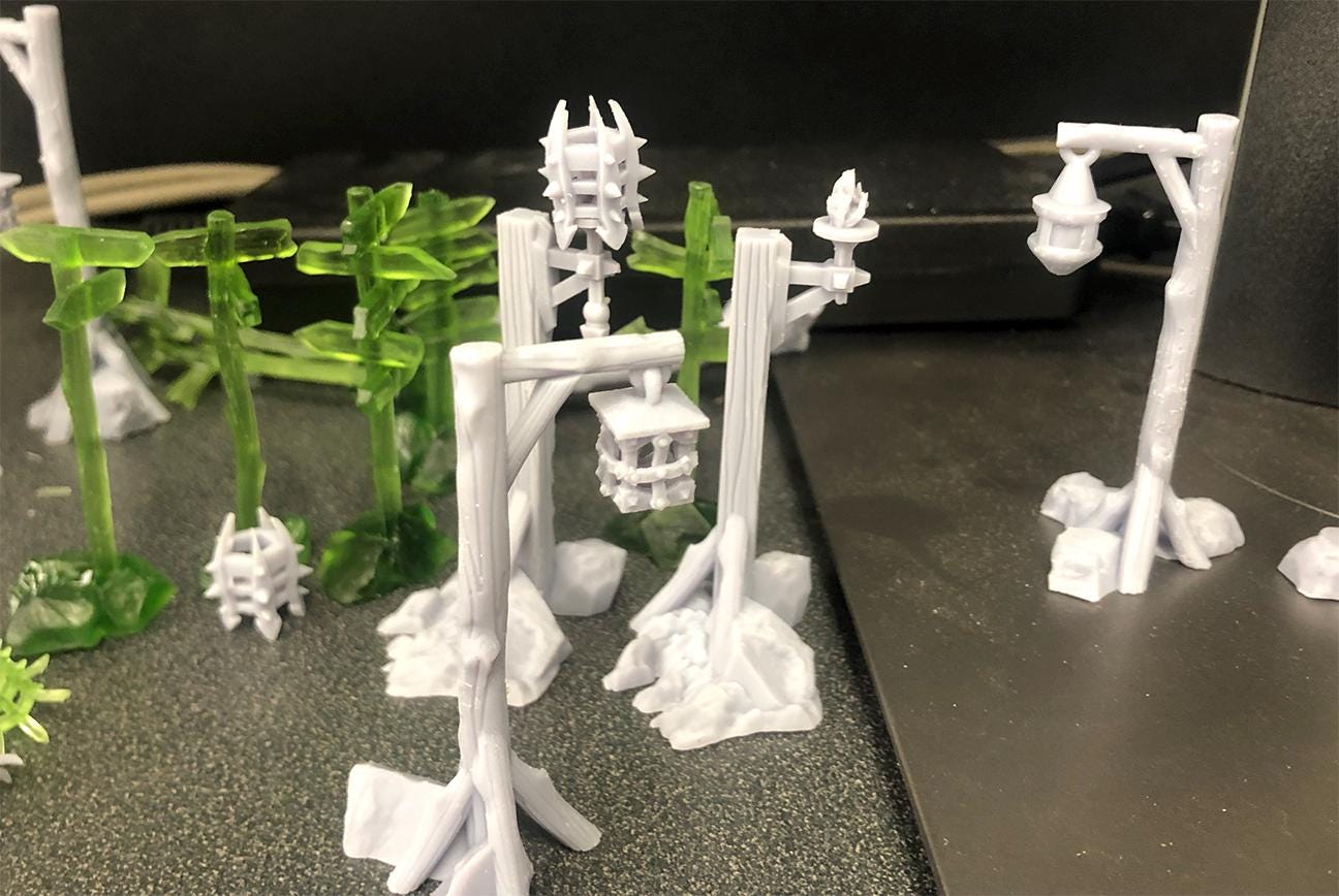 Street Lamps Town and City Scatter Terrain by GameScape3D - 3D Printed Tabletop Terrain, Perfect for Wargames, Board Games, RPGs