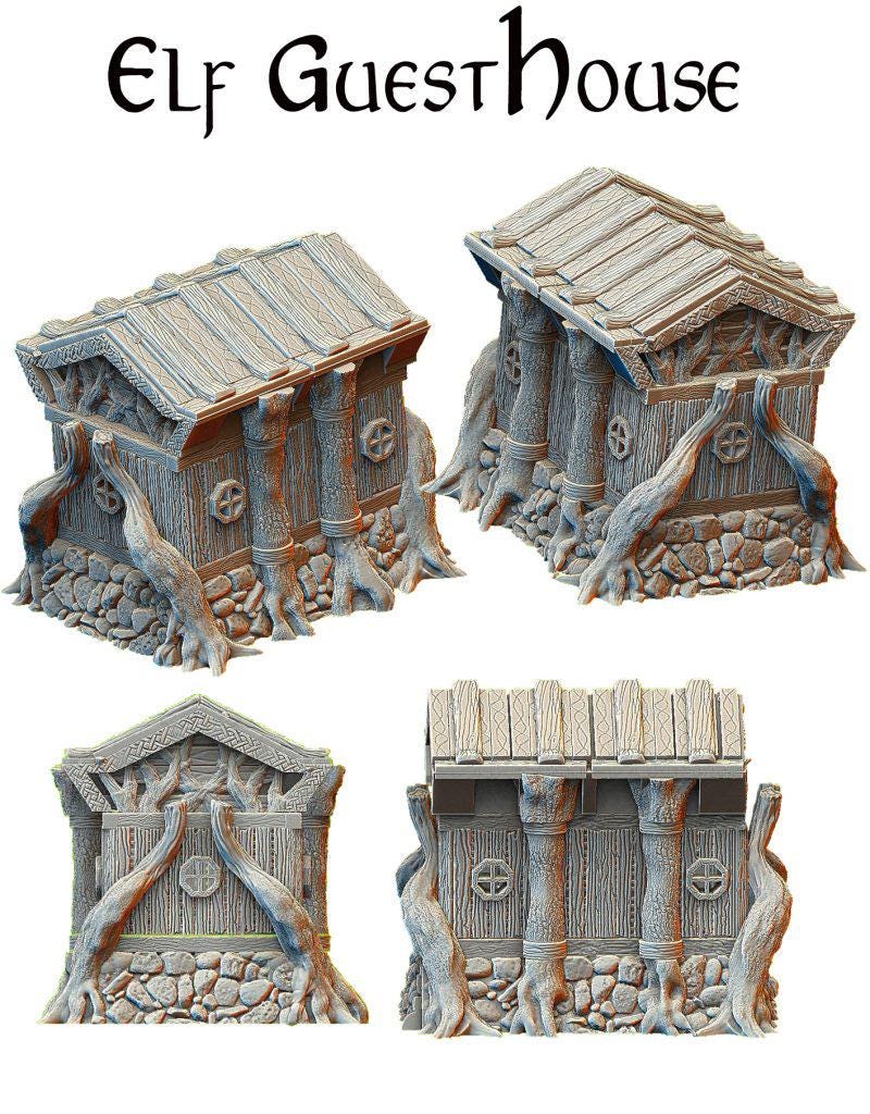 Wood Elf Fort and Buildings - 3D Printed Tabletop Terrain, Perfect for Wargames, Board Games, Role Playing Games