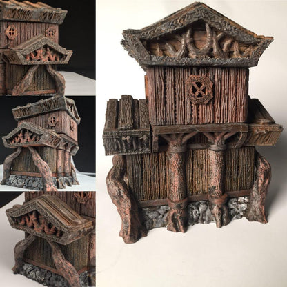 Wood Elf Fort and Buildings - 3D Printed Tabletop Terrain, Perfect for Wargames, Board Games, Role Playing Games